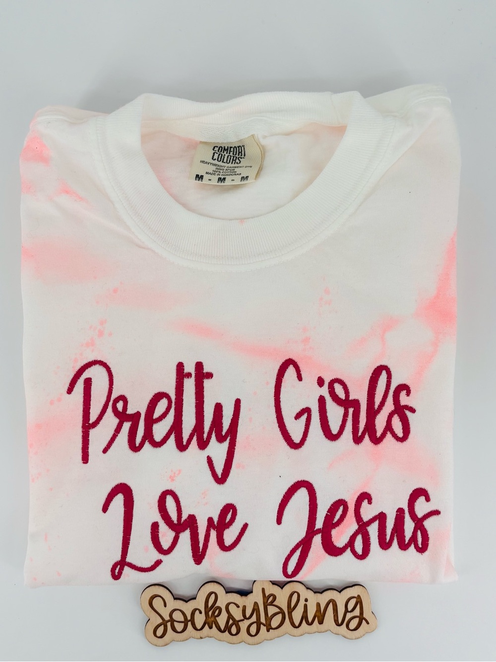 Embroidered Pretty Girls Love Jesus Tee